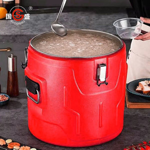 Juego <span class=keywords><strong>de</strong></span> 5 Recipientes Térmicos <span class=keywords><strong>de</strong></span> Acero Inoxidable Rojos, Contenedor Aislado para Alimentos, Gran Capacidad, Calentador <span class=keywords><strong>de</strong></span> Alimentos, Recipiente para Entrega <span class=keywords><strong>de</strong></span> Comida Caliente - Product Image 3