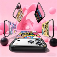 Coque de téléphone magnétique invisible en acrylique motif dessin animé pour iPhone 17 Air 18 16 Pro, placage couleur, antichoc, protection intégrale