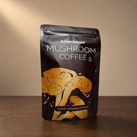 Sachet refermable mat imprimé sur mesure avec fermeture éclair, qualité alimentaire, pour café en poudre, emballage souple, OEM