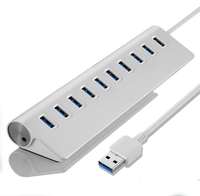 10 Port USB 3.0 HUB desain Aluminium Multiport HUB Usb 3.0 20 Port USB HUB