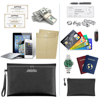 Lot de 2 sacs de documents étanches et ignifugés pour cartes d'argent et billets, avec serrure