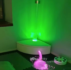 Mayki أنابيب المياه الفقاعية الخفيفة في عمود الفقاعات Led من الأكريليك مع أريكة من الألياف البصرية مقعد مبطن لغرفة النوم وغرفة النوم الحسية لمرض التوحد - Product Image 1