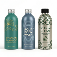 Bouteille en aluminium 500ml 600ml 700ml 28/410 avec bouchon, rechargeable, sans BPA, emballage cosmétique, shampoing, après-shampoing, gel douche, savon