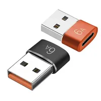 Mini 6A OTG Type C Femelle vers USB A Mâle Adaptateur En Alliage D'aluminium Type C Chargeur Rapide Câble Adaptateur pour iPhone 11 12 13 14 Samsung