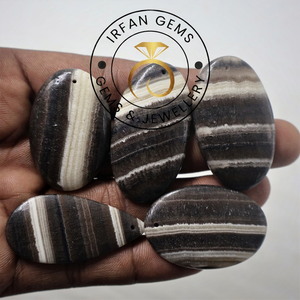 Lote al por mayor de cabujones de calcita zebra por peso con diferentes formas y tamaños, utilizados para la fabricación de joyas y el envoltura con alambre. - Product Image 3
