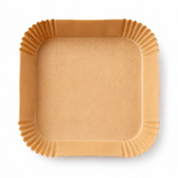 Papier sulfurisé carré pour friteuse à air, antiadhésif, résistant à l'huile, non toxique, jetable, doublure d'emballage, vente en gros personnalisée, usine OEM ODM