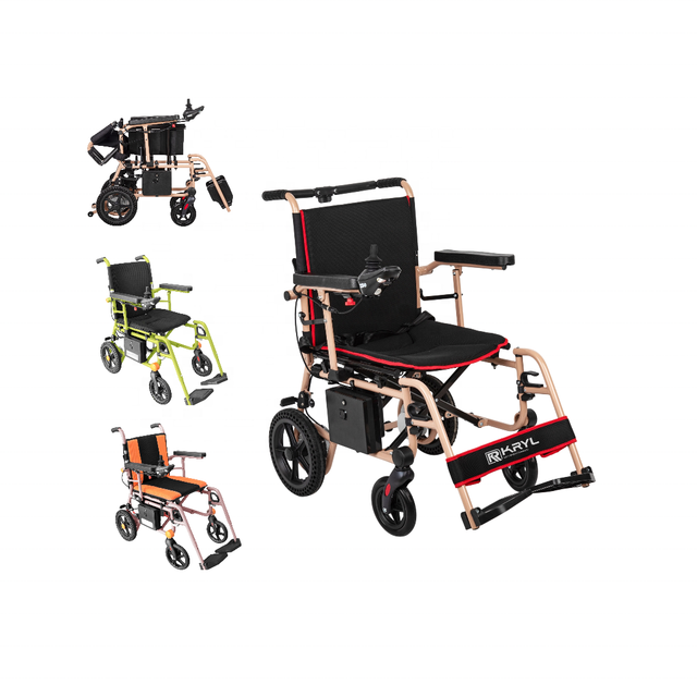 KRYL Ultra Lightweight Electric Wheelchairs With Newest LCD Joystick Cheap Reclining Remote Light Drive Wheelchair for the Elder