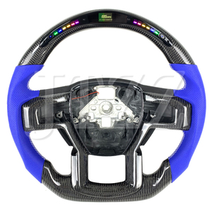 For Ford Raptor <strong>F</strong>-150 Mustang ST <strong>RS</strong> 2011-2014 2017-2024 Customized Carbon Fiber Leather Car Steering Wheel LED Display Focus - Product Image 1