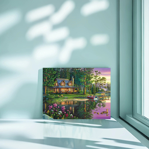 ديي 40x50 اللوحة على ضفاف النهر الماس جولة كاملة 5D مشهد الاكريليك اللوحة الماس لديكور المنزل - Product Image 3