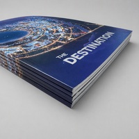 Impression de brochures immobilières personnalisées, couverture rigide de qualité supérieure, finition vernie offset pour résidence de luxe, cadeau promotionnel, faible MOQ