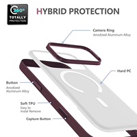 Coque de téléphone transparente anti-jaunissement, effet givré, magnétique, avec anneau métallique, compatible charge sans fil, antichoc et étanche (TPU+PC+Anneau Métallique)