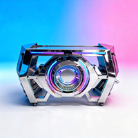 Table de DJ portable en acier inoxydable avec logo personnalisé OEM, éclairage LED, roues amovibles, pour événements, fêtes, bars, discothèques