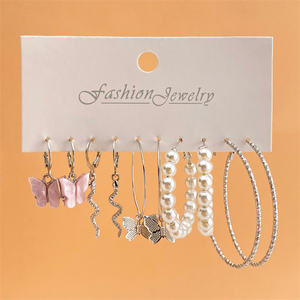 <span class=keywords><strong>2022</strong></span> nouveau gros usine or argent serpent papillon boucles d'oreilles ensemble femmes perle acrylique boucles d'oreilles ensemble - Product Image 3