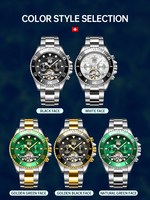 Montres pour hommes automatique mécanique marque de luxe cadran vert montre avec logo affaires étanche montres pour hommes poignet