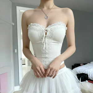 Style de fille adolescente purement séduisant, fille douce et épicée, soutien-gorge à bretelles en dentelle, haut de bikini, niche sexy, bustier amincissant - Product Image 2