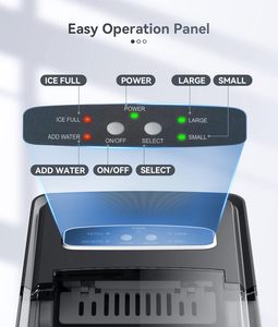 Ecozy US Stock portátil negro de acero inoxidable encimera máquina para hacer hielo <span class=keywords><strong>Mini</strong></span> 6 minutos 9 cubos máquina de hielo autolimpiante - Product Image 5