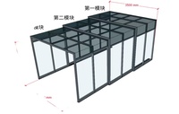Véranda mobile en alliage d'aluminium, pliable et rétractable, en verre, espace de vie extérieur mobile pour villa, jardin, résidence