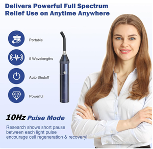 Red Light Therapy Pen 660nm 850nm Infrared Red Blue Purple Massager for <strong>Oral</strong> Cavity Labial <strong>Herpes</strong> Repair at Home - Product Image 3