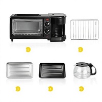 Four miniature multifonctionnel et appareil à petit-déjeuner 3-en-1, pratique pour la cuisine quotidienne à la maison