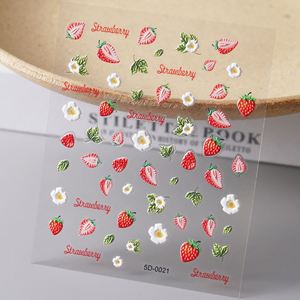Pegatinas de Uñas 5D <span class=keywords><strong>con</strong></span> Relieve de Fresa, Conejo, Oso y <span class=keywords><strong>Flores</strong></span>, Adhesivos Deslizantes para Uñas, Decoración de <span class=keywords><strong>Manicura</strong></span> Autoadhesiva - Product Image 2