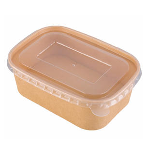 Caja de Almuerzo Ecológica Biodegradable para Llevar, Caja de Papel para Comida, Caja de Papel <span class=keywords><strong>Kraft</strong></span> para Restaurante con Tapas - Product Image 2