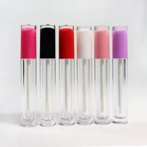 Изготовленные на заказ пластиковые косметика парфюмерия диспенсер 5 мл блеск для губ контейнеры трубки пустой черный прозрачный цвет: розовый, золотистый; Блеск для губ палочка трубки