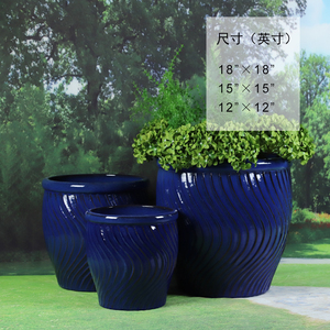 Set di 3 Vasi in Ceramica Smaltata di Alta Qualità per <span class=keywords><strong>Piante</strong></span> <span class=keywords><strong>da</strong></span> Giardino e <span class=keywords><strong>da</strong></span> Interno - Product Image 6