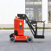 Plateforme élévatrice verticale portative 6m 8m 10m, autopropulsée, électrique, pour une personne, avec mât en aluminium léger
