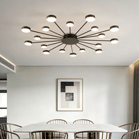 Plafonnier LED nordique moderne, luminaire de plafond radiant avec éclairage réglable en trois couleurs pour salon et chambre à coucher