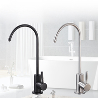 Robinet de filtration d'eau potable noir SUS304 avec entrée de 1/4 et 1/2 pouce pour évier de cuisine, fabrication sur mesure OEM