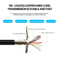Cable USB Tipo-C de Carga Rápida 5A 100W con Transferencia de Datos de 10Gbps, Conductor de Cobre Puro y Carcasa Metálica para Mostrar Videos y Audio en 4K