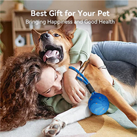 Balle interactive pour chien en E-TPU durable pour les grands chiens, 3 modes de jeu, jouet intelligent pour les mâchoires agressives, utilisation intérieure et extérieure