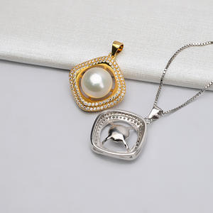 Support de pendentif en argent S925 pour collier de perles de 14-15 mm, accessoires de bijoux DIY, trouvailles semi-finies - Product Image 2