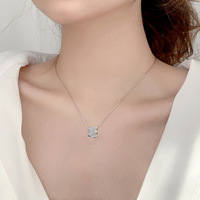 Collar con Colgante de Moissanita de 1.6 Quilates, Color D, Plata de Ley 925, Cadena Delgada para Clavícula, Joyería para Mujer