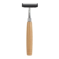Rasoir de sécurité à Double lame portable, manche en bois naturel, rasage