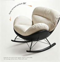 Fauteuil à bascule moderne, fauteuil inclinable, fauteuil individuel, fauteuil de relaxation adapté au salon, au balcon, à la villa