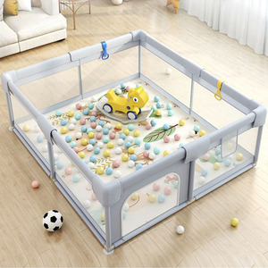 Parque <span class=keywords><strong>infantil</strong></span> de malla transparente moderno para niños y niños pequeños, parque <span class=keywords><strong>infantil</strong></span> de <span class=keywords><strong>madera</strong></span> y plástico para bebés, característica de seguridad para interiores y exteriores para uso en dormitorio - Product Image 4