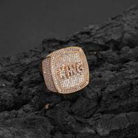 Grande bague de luxe pour homme, plaquée argent, avec zircon synthétique certifié par un tiers, style hip-hop, personnalisable et étanche