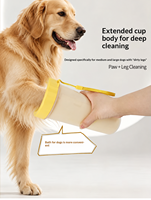 OEMODM Gobelet Nettoyant pour Pattes d'Animaux, avec Poils Souples en TPR, Outil de Lavage et de Bain pour Chiens et Chats, Portable, Amovible, Fonction de Nettoyage Sans Essuyage, Avec Serviette