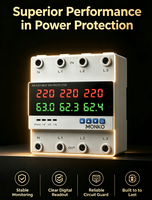 Relais de protection contre les surtensions et les sous-tensions triphasé AC réglable, protection contre les surintensités 63A 100A, affichage LED, réinitialisation automatique 50/60Hz