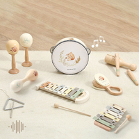 Orff Set instrumen pengajaran dini mainan musik perkusi menenangkan bayi termasuk Drum Maraca Rattle