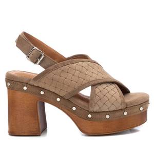 Sandales à talons Carmela pour femmes, couleur taupe, plateforme, à brides croisées, style slingback - Product Image 5