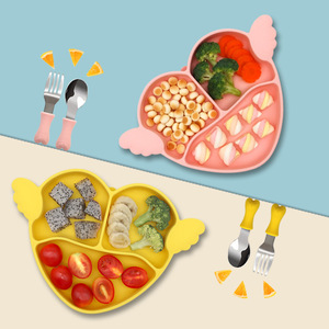 Nouvelle assiette à nourriture pour bébé, ventouse anti-chute, vaisselle pour bébé, <span class=keywords><strong>couverts</strong></span> en stock, assiette en silicone de qualité alimentaire pour enfants, bébé - Product Image 3