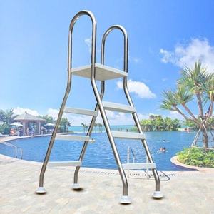 Двухсторонняя лестница для бассейна из нержавеющей стали с елочкой, кронштейн для аквапарка, аквапарк, акваэскалатор, уровни 3, 5, бассейн с 3-пластиковой пленкой - Product Image 1