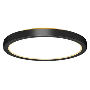 Worbest design circular moderno com luz noturna LED iluminação embutida preto branco 3CCT 120v 14 polegadas luminária para interior