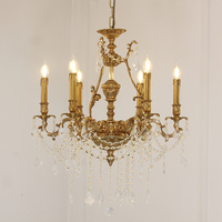 Dalam Ruangan Rumah Hotel Kantor Restoran Modern Sederhana Mewah Kristal Liontin Cahaya Lampu Besar Kuningan Kristal Chandelier