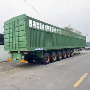 Semi-remorque à plateau en acier avec barrières latérales amovibles, capacité de charge de 45000 kg, pneus 12r22.5 pour produits agricoles - Product Image 4