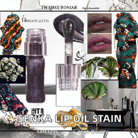 SENKA Vegan Rose Huile À Lèvres Noir Changement De Couleur Brillant Lèvres Teinté Repulpant Chimique Liquide Maquillage avec Marque Privée