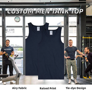 Custom Made ODM Breathable Knitted Casual Workout Sports Fitness Men Stringer Gym Tank Top with Split - Product Image 2