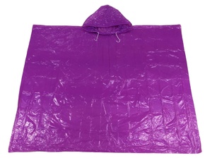 Roter Regenponcho PE Einweg-Regenponcho für Erwachsene mit Logo - Product Image 5